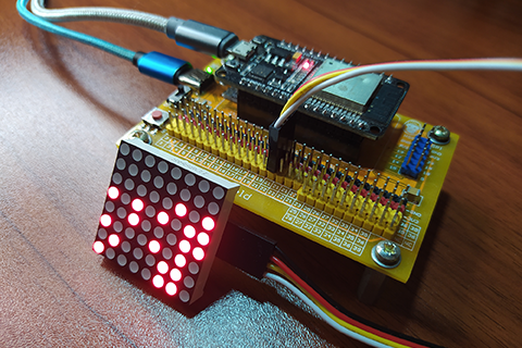 014 – MicroPython TechNotes: 8×8 Dot Matrix Display (I2C)