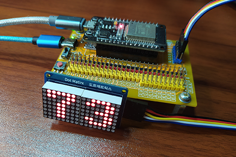 013 – MicroPython TechNotes: 8×16 Dot Matrix Display (SPI)
